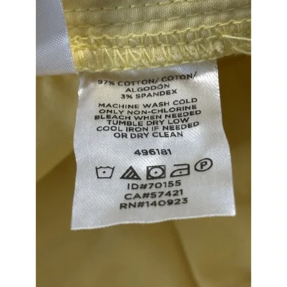 NWT LOFT Girlfriend Chino 16 Petite, Yellow, Slim Thru Hips, NWT, Cotton Blend - Picture 5 of 6